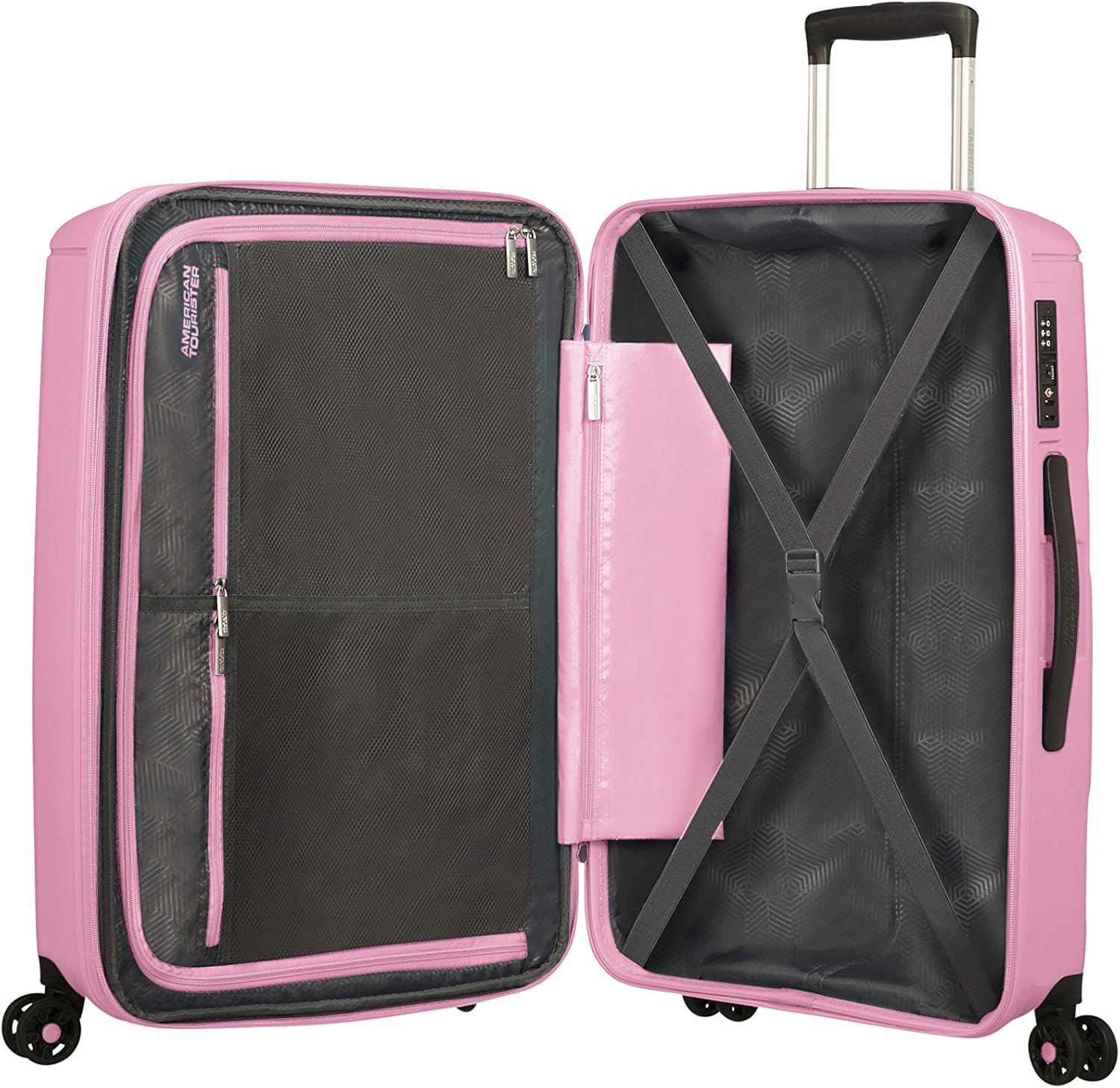review American Tourister Spinner M Expandable (67.5 cm-83.5 L), Pink (Pink Gelato), M (67.5 centimeters-83.5 L)