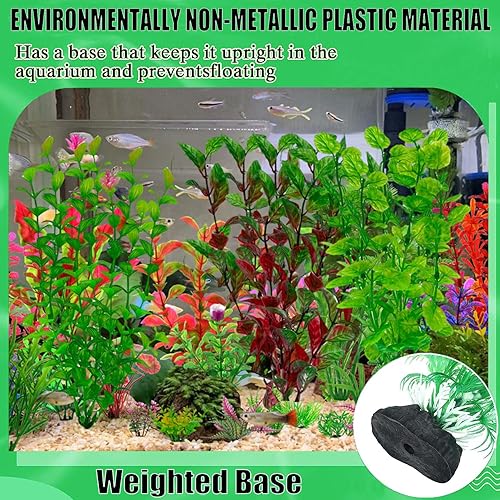 25pcs Fish Tank Accessories Aquarium Artificial Plants, Fish Tank Decorations Plants, Aquarium Decor Artificial Plants, Small to Large
