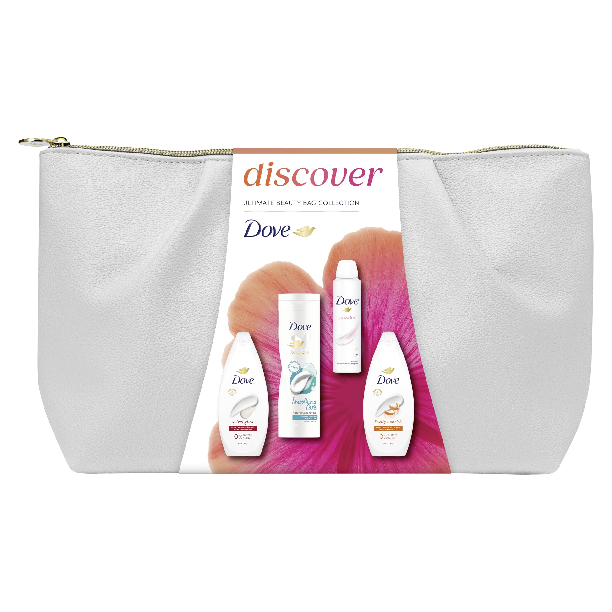 Dove Discover Ultimate Beauty Bag Collection Gift Set 2 body washes, body lotion & anti-perspirant perfect gifts for her 4 piece