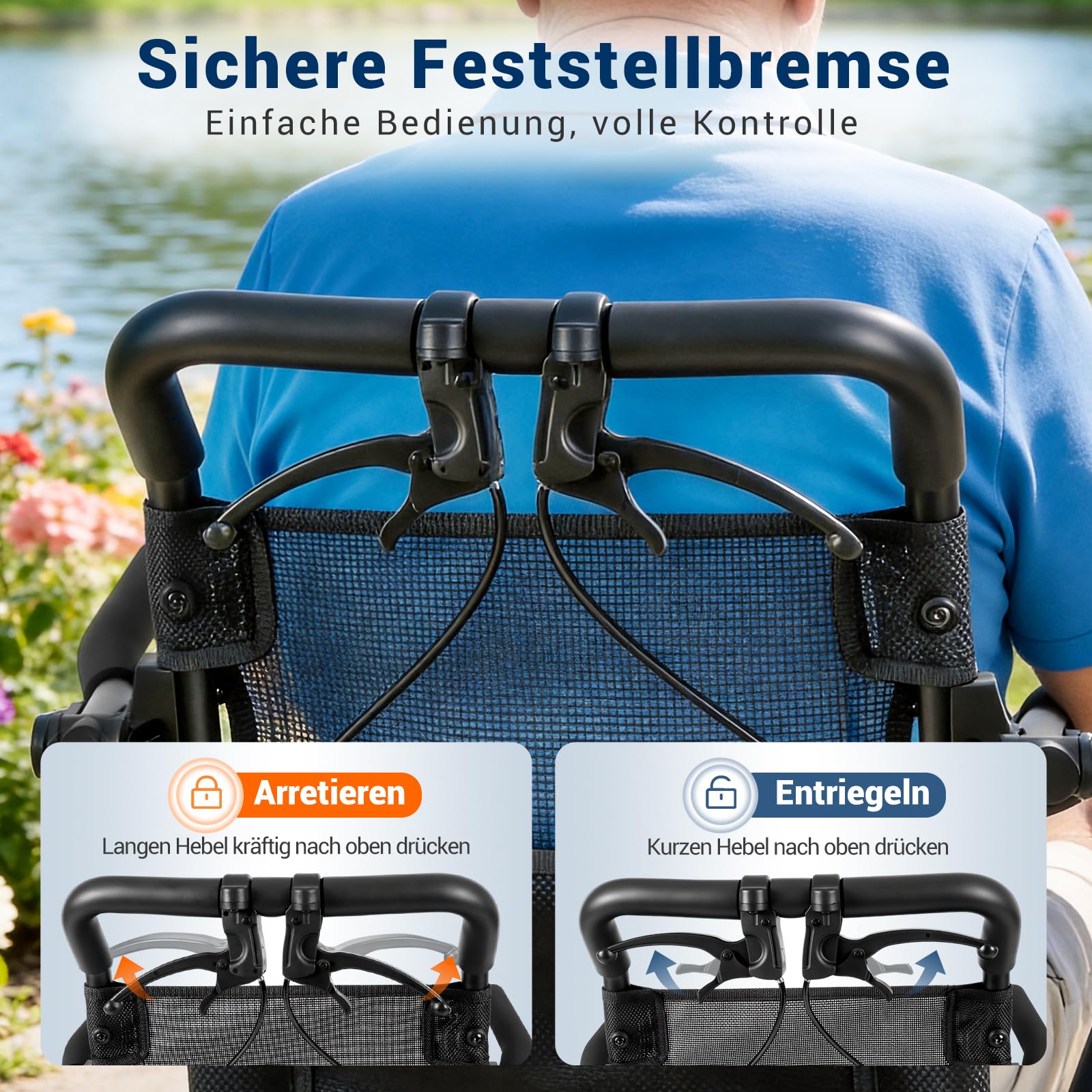 Care Parents rollstuhl Faltbar Ultra-Leicht (6,3kg),40cm Sitzbreite,Aluminium Reiserollstuhl,Kompakt für Flugzeug & Auto,Armlehnen Hochklappbar,Transportrollstuhl Schmal für Wohnung,bis 100kg(CP-A188)