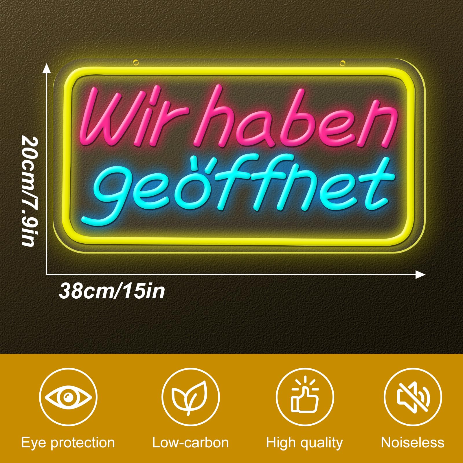 Wir haben geöffnet Neon Schild, LED Leuchtschild Hängeschild Türschild USB-Betrieb mit dimmbarem Schalter für Geschäfte,Café,Restaurant,Hotel Dekoration an der Tür (Wir haben geöffnet)