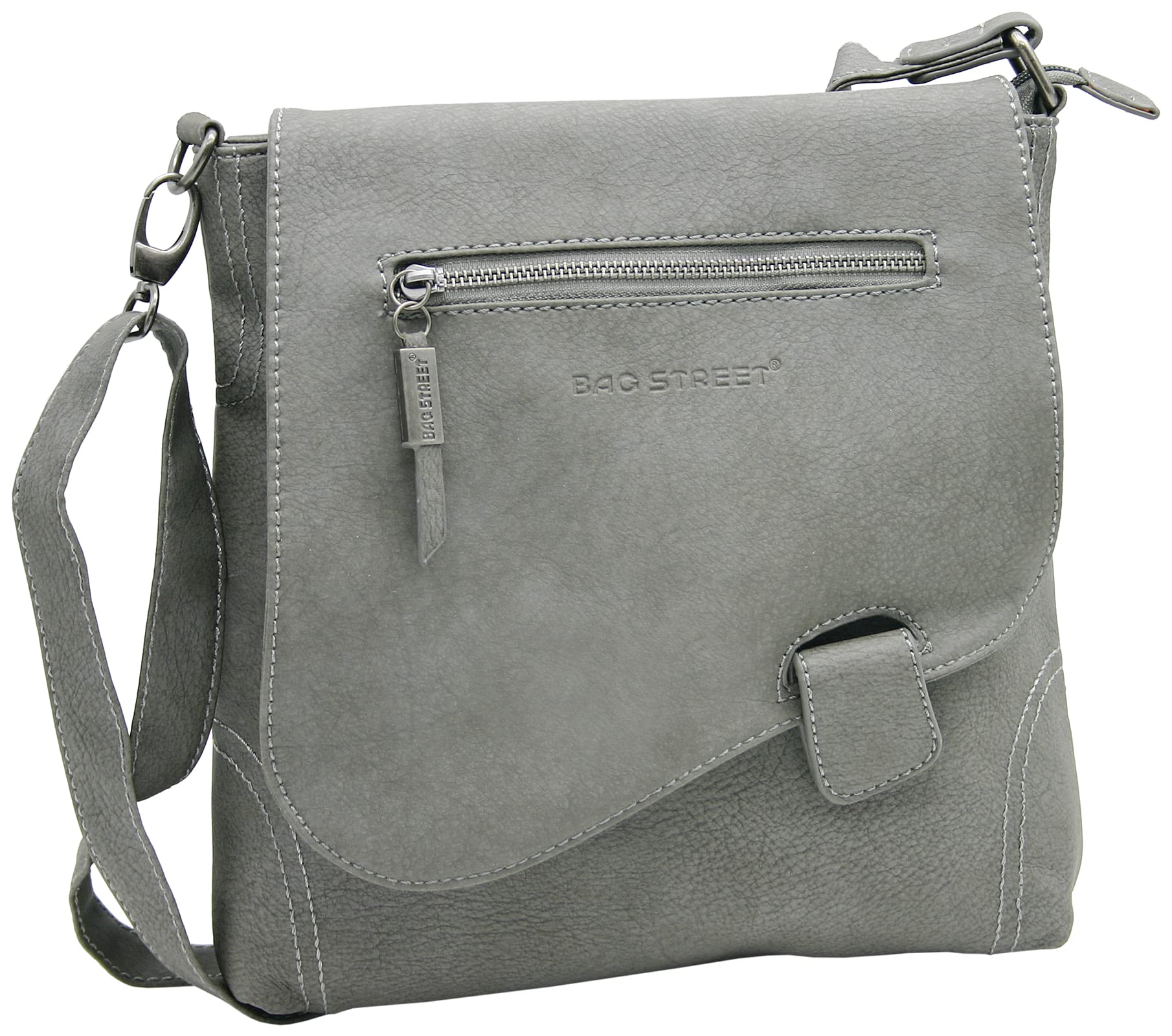 BAG STREET - Borsa da donna con chiusura a magnete e zip, borsa a tracolla