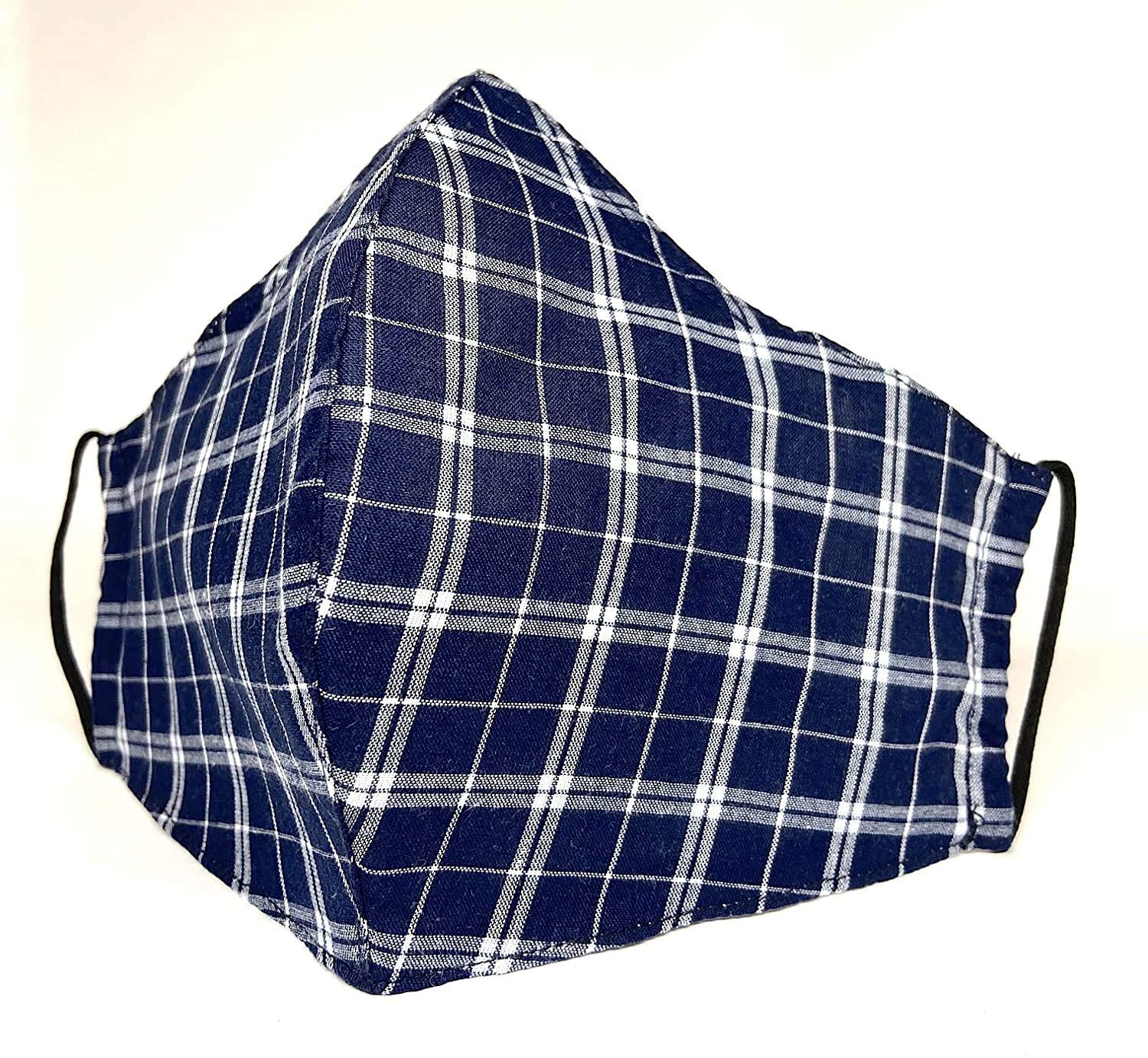 USA Cloth Face Mask includes 5 Polypropylene Filters, 100% Cotton Adult Face Mask, Double Layers Filter Pocket and Nose Strip for a higher level of protection, Reusable & Washable - Made in USA