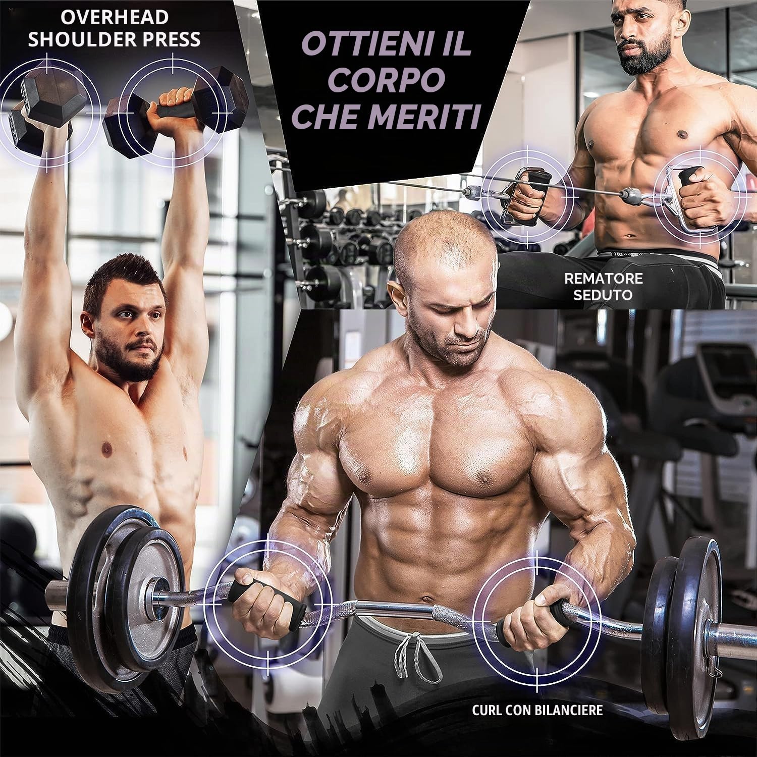 Yes4All Grip per Bilancieri e Manubri ( Diametro esterno 5,6cm) - Impugnatura Spessa per Allenamento di Bicipiti, Tricipiti e Braccia