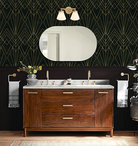 Miniatura 4 de CiCiwind Papel tapiz negro y amarillo para despegar y pegar, 16 x 197 pulgadas, líneas geométricas, papel de contacto, papel tapiz autoadhesivo