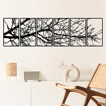 Rajukit Large Tree of Life Metal Wall Art Indoor Outdoor Decor | Large tree of life design metal art.Perfect for living room,bedroom,hallway,or garden.Modern home decor with easy wall mount.