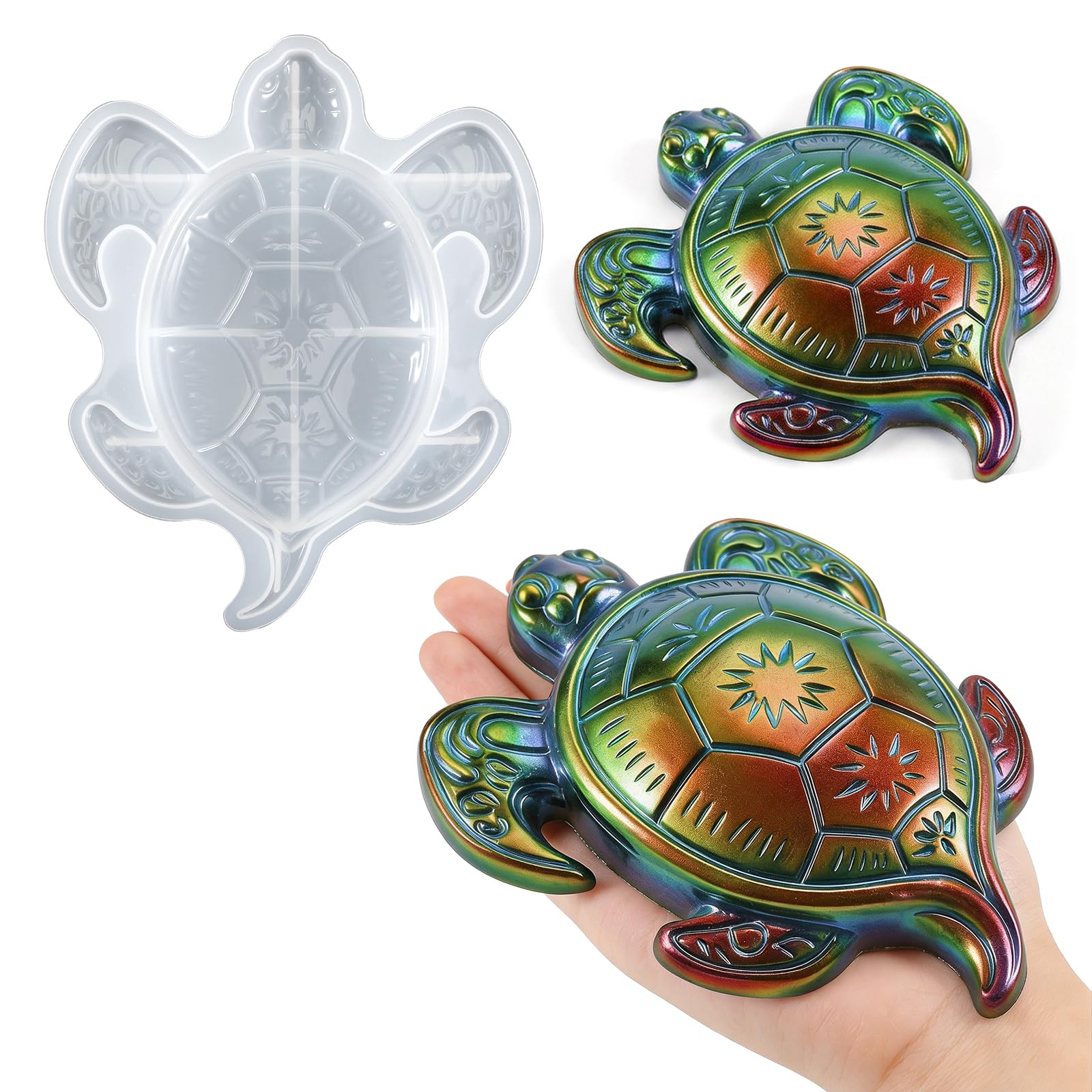 Mabor Sea Turtle Silicone Mold, 3D Large Animal Epoxy Casting Molds for DIY