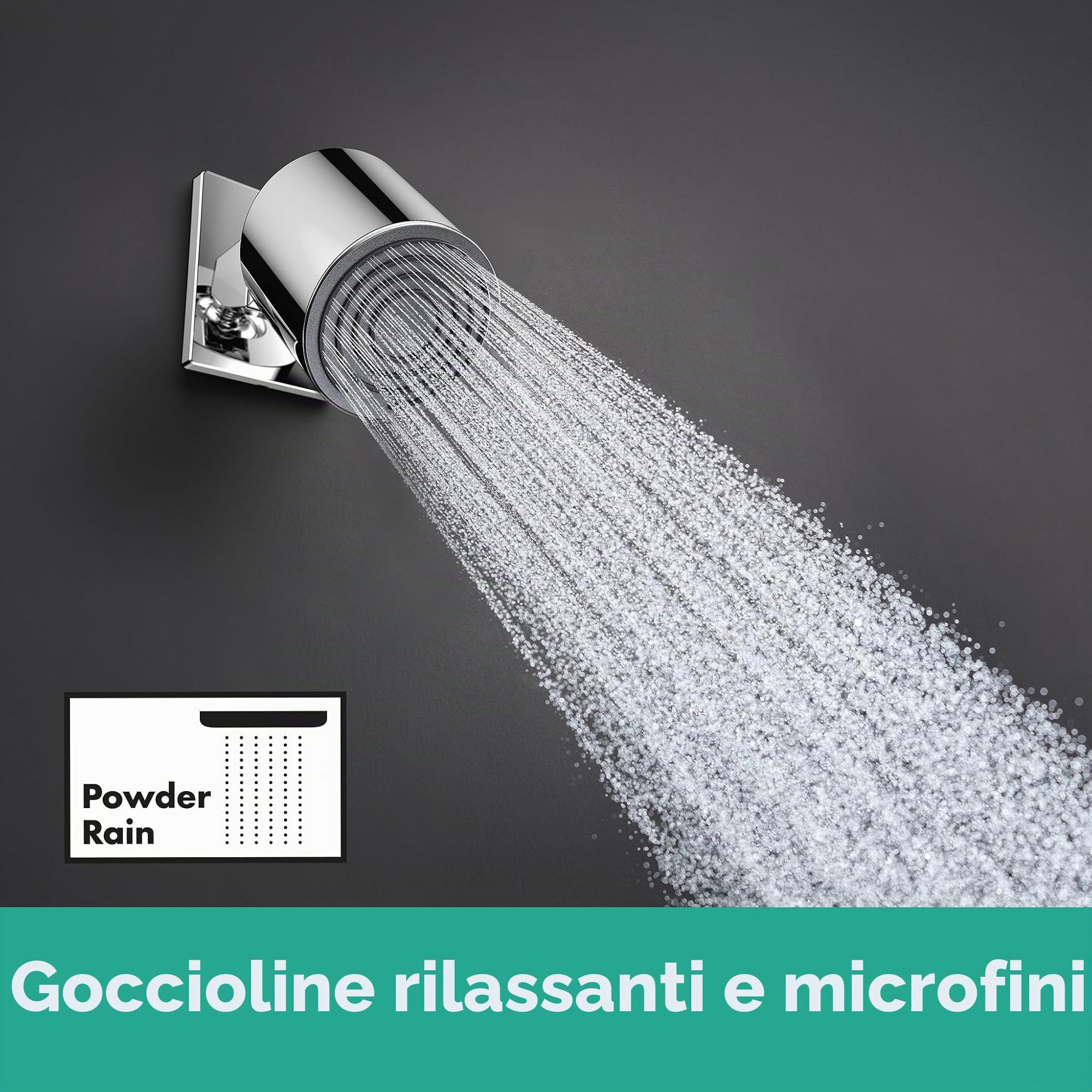 hansgrohe Pulsify S - Soffione doccia, Doccia a pioggia tondo (⌀ 105 mm) con 1 getto per montaggio a parete/soffitto, con funzione anticalcare, cromo, 24130000