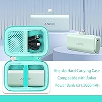Vista 7 de khanka Estuche rígido de viaje con banco de energía Anker 621 Nano, cargador portátil de 5,000 mAh, solo funda (verde), Verde