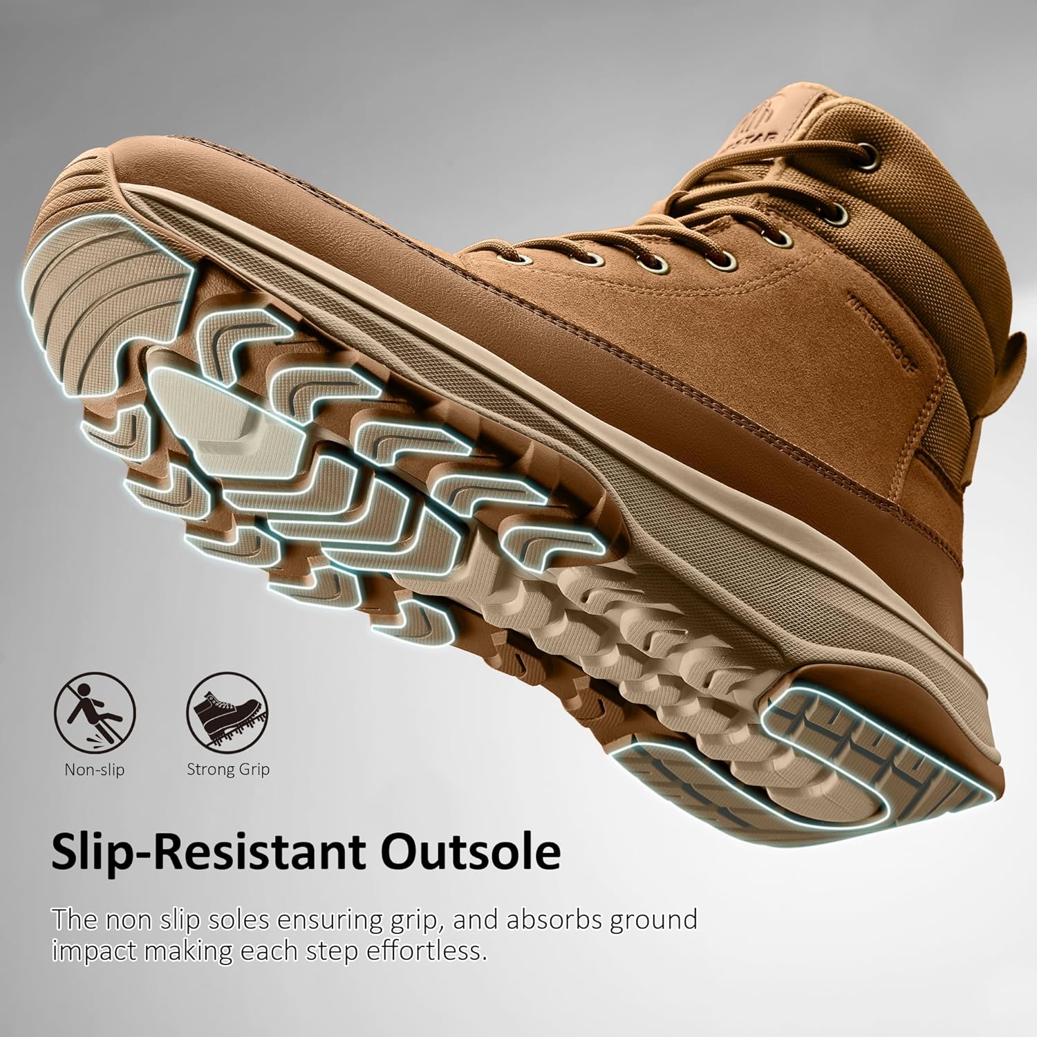 Snow Boots for Men Waterproof Outdoor Casual Winter Boot Lightweight with Arch Support - Image 5