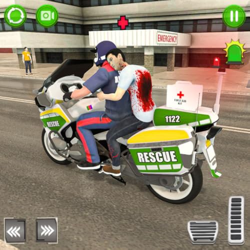 Bike Ambulance Driving Rescue Parking Game: Offline Brasil Bike Drive Game 3D