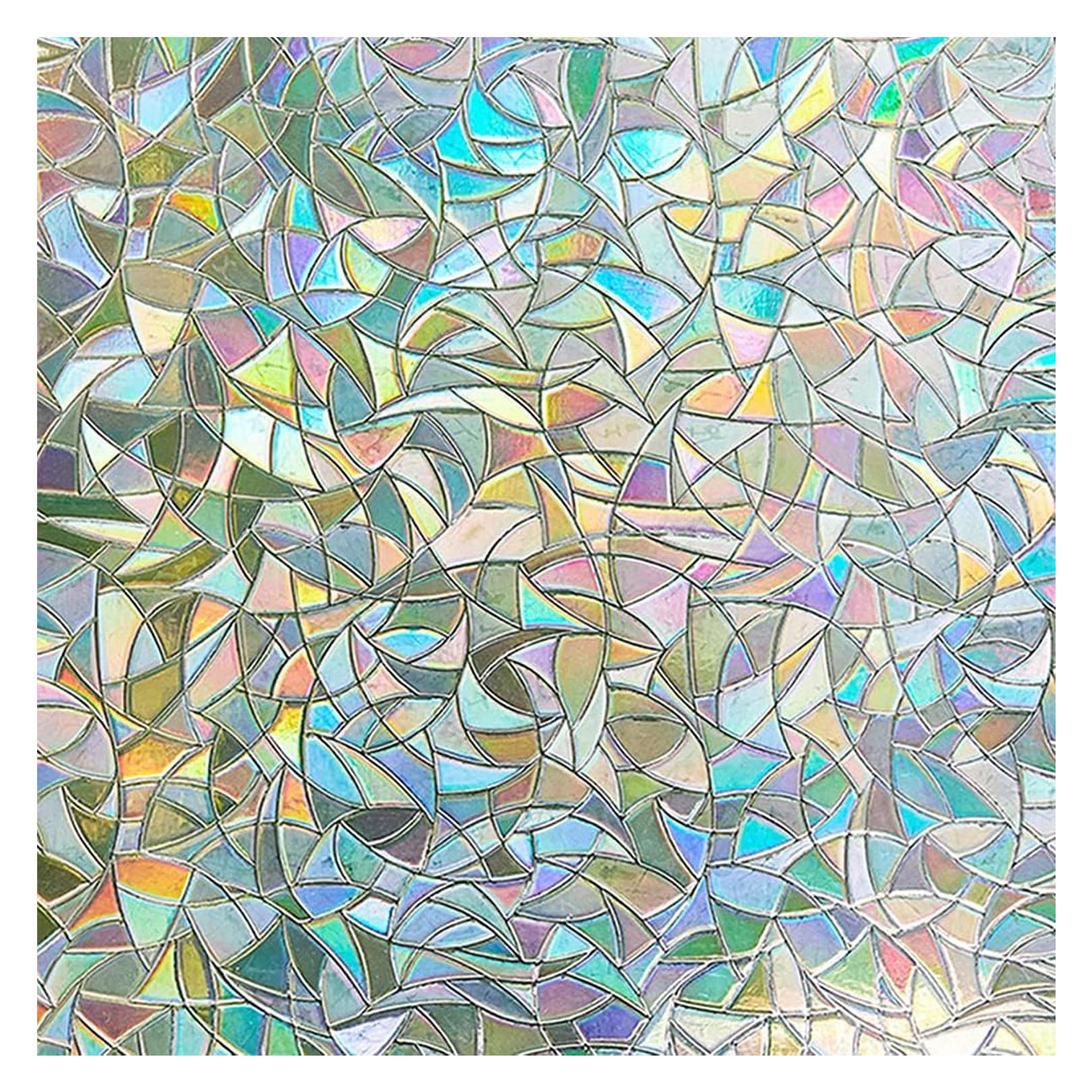 LEMON CLOUD3D Window Film Rainbow Effect Decorative Film Opaque Privacy Film Self-Adhesive Film Anti-UV 44.5 x 200 cm