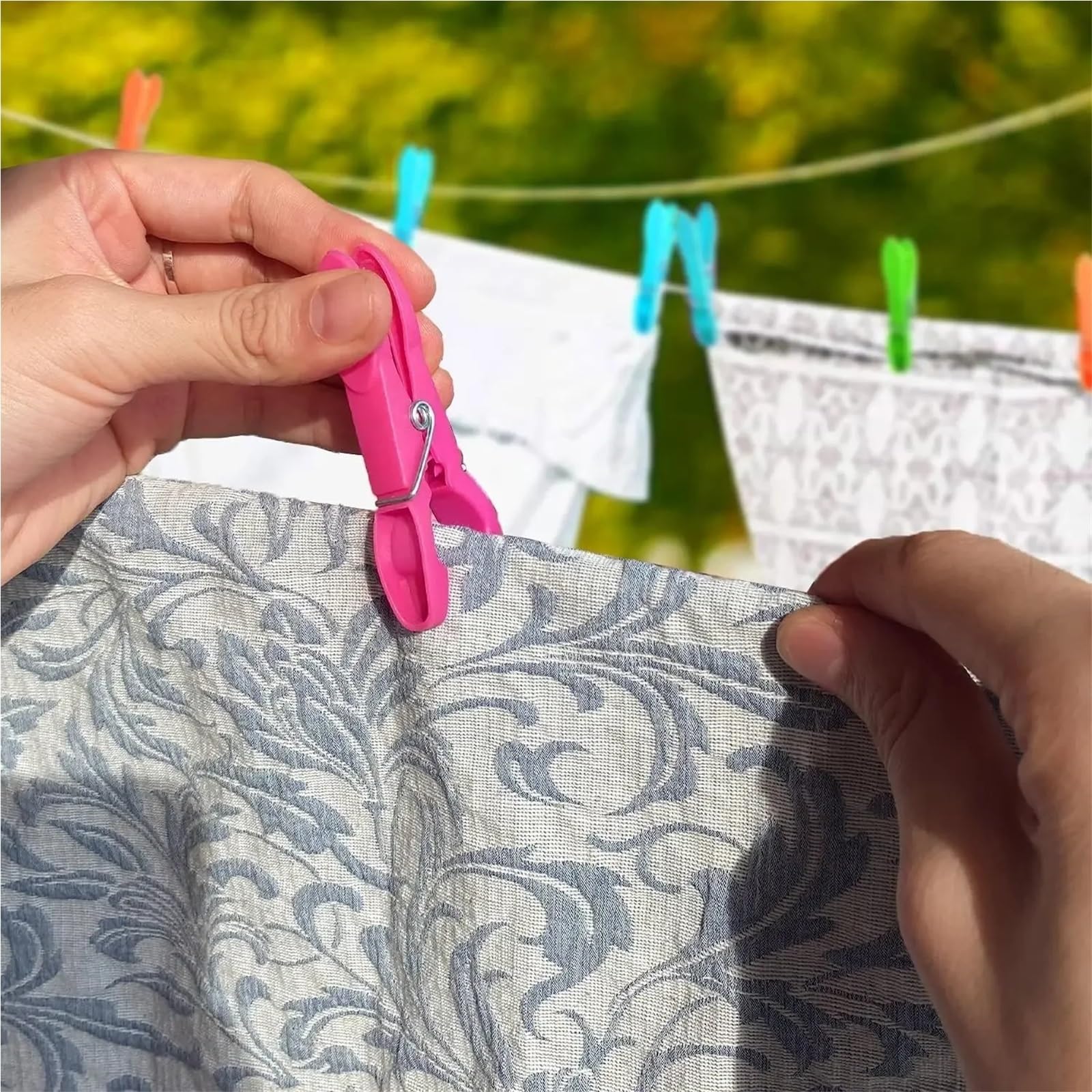 Wäscheklammer Non-Slip Clothes Pegs | Windproof Laundry Clothespins Socks Towel Hanging Peg Crafts Picture Plastic Clips Food Package Seal Clamp(Mixed color 72PCS)