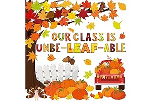 Vibrant Pasimy Fall Classroom Adornments: 96 Cutouts for Autumn Merriment
