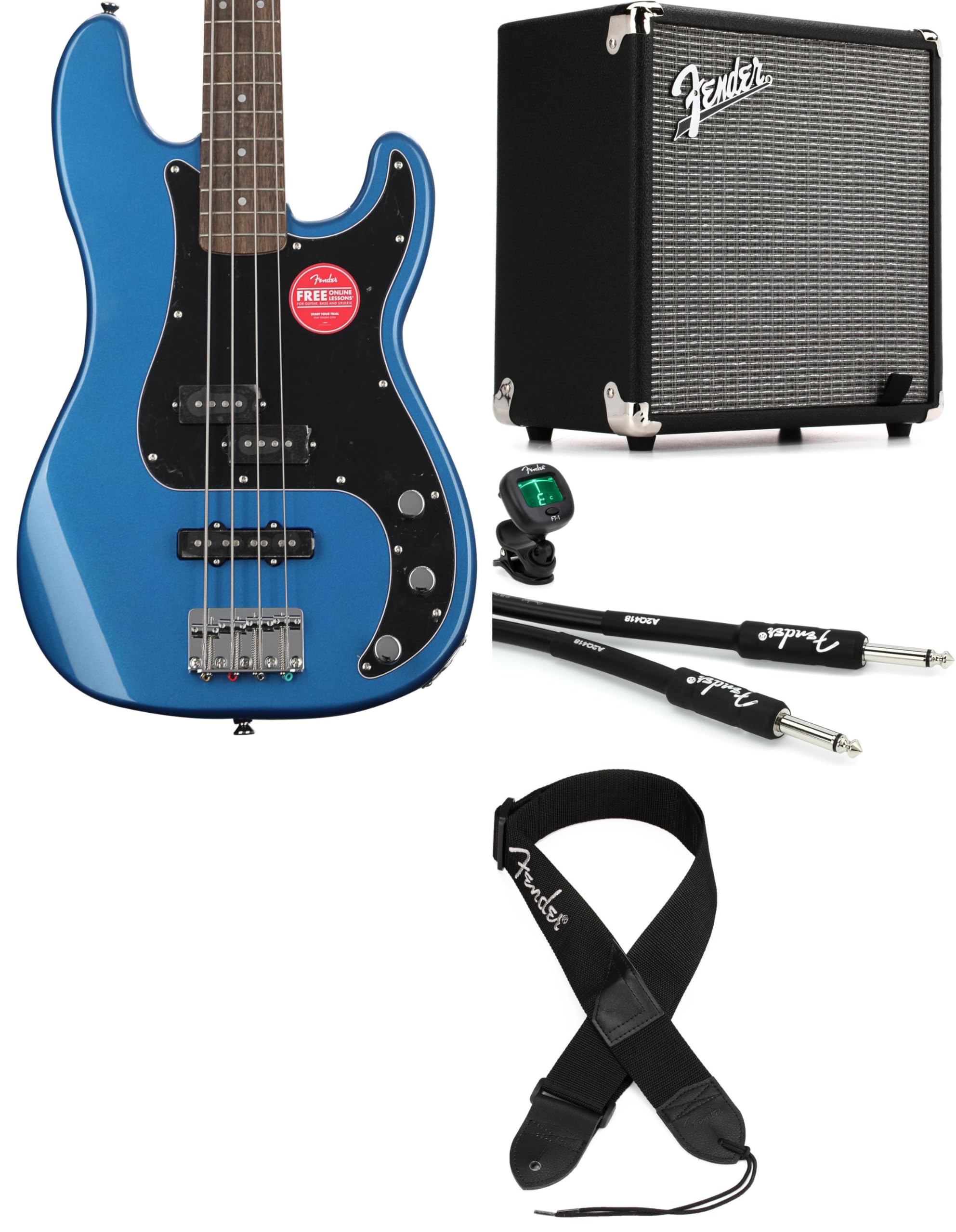 ベース Squier Affinity Series Bass Blue Squier Affinity Series Precision Bass PJ - Lake Placid Blue