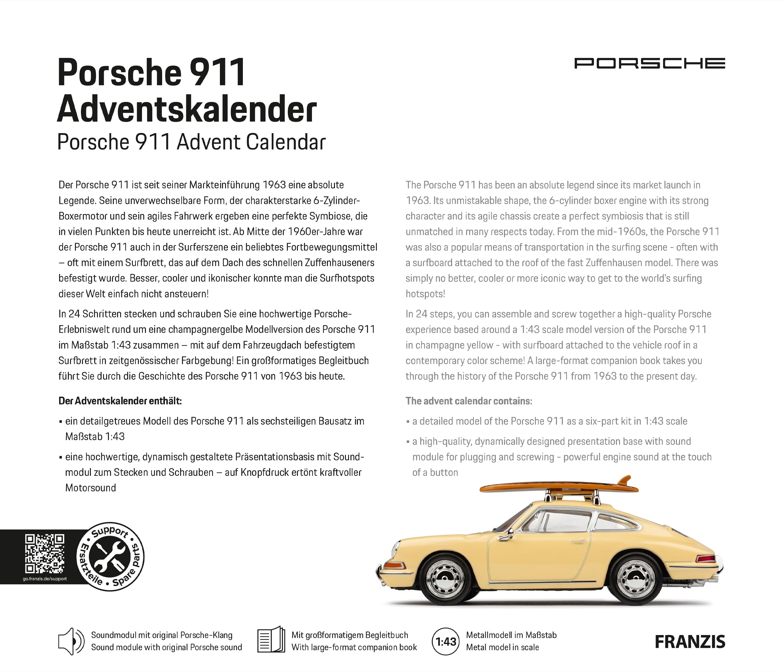FRANZIS 67263 - Porsche 911 "Surfbrett" Adventskalender 1:43