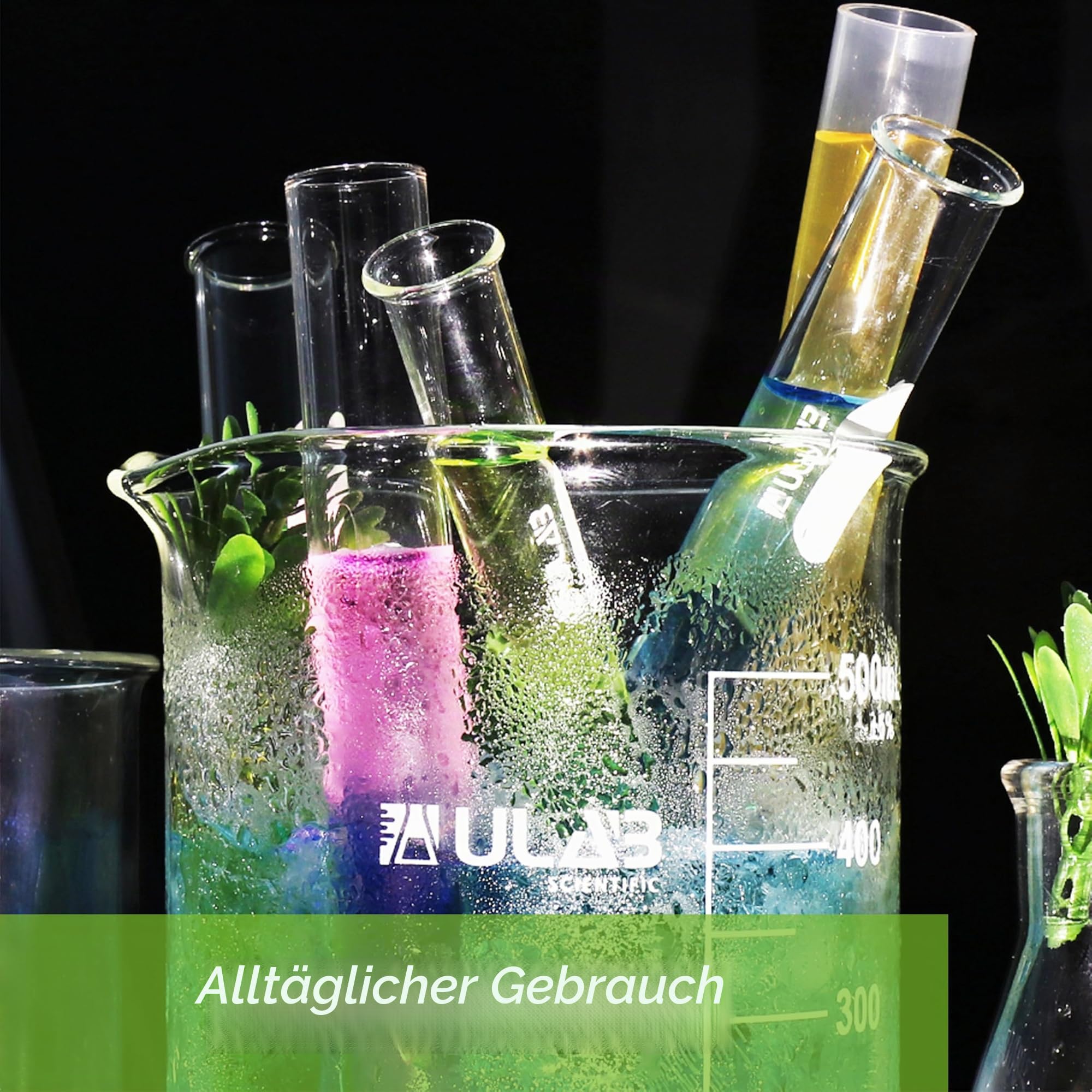 Glas Berker 5000ml, Borosilikatglas Becher mit Graduierung für Labor, Küche, Schule UBG1024