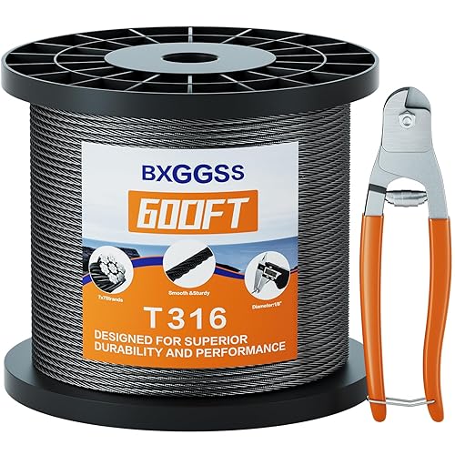 1/8 T316 Black Stainless Steel Cable – 600FT Corrosion-Resistant Wire