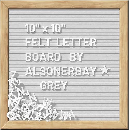 Alsonerbay Tablero de letras de fieltro de 10 x 10 pulgadas de madera intercambiable con letras precortadas, números y símbolos para anuncio de disponible en Yaxa Colombia
