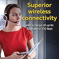 Vista 2 de Auriculares inalámbricos Jabra Evolve 65 UC, estéreo – Incluye adaptador USB Link 370 – Auriculares Bluetooth con rendimiento inalámbrico líder