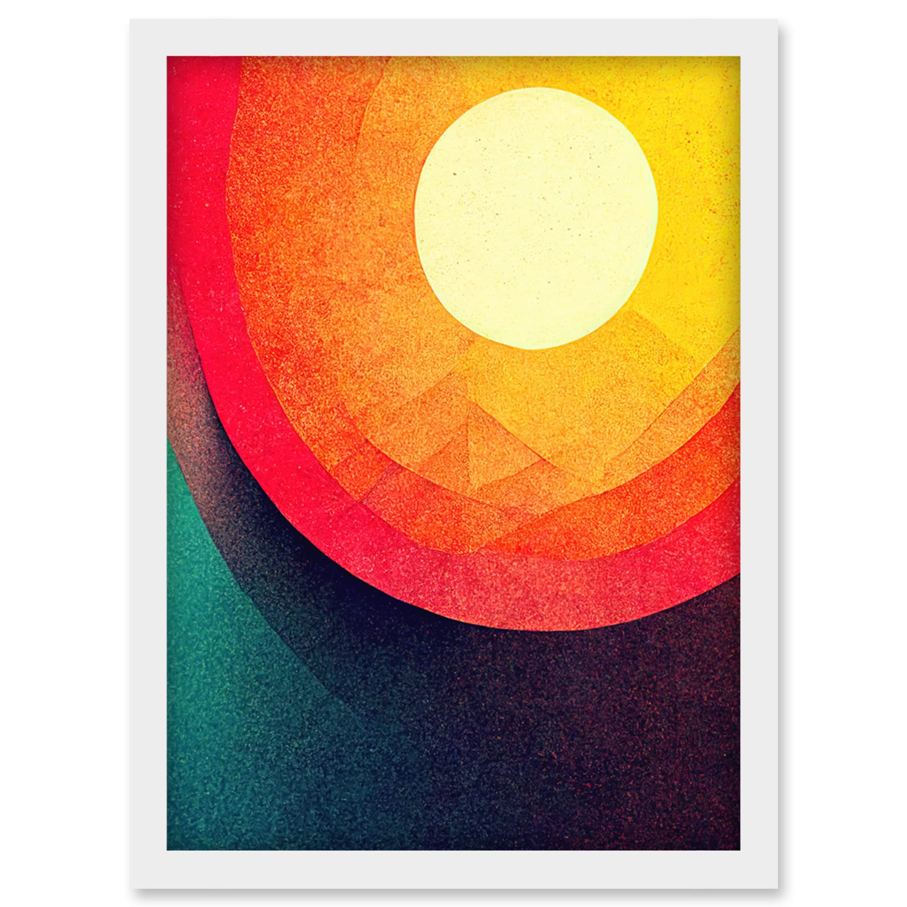 Doppelganger33 LTD The Relentless Sun Abstract Artwork Framed Wall Art Print A4