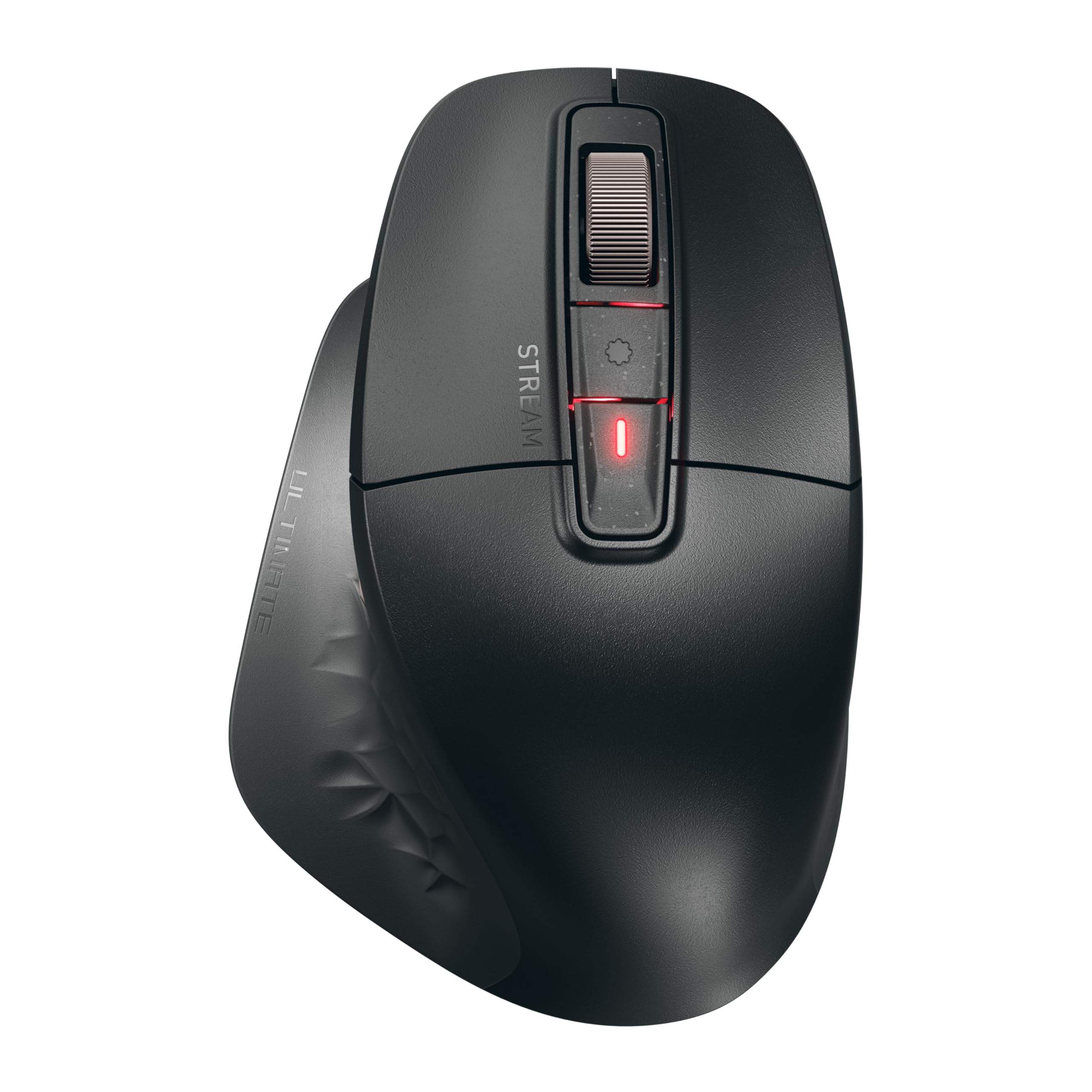 CHERRY Stream Mouse Ultimate, Ergonomische Multi-Device-Maus für bis zu 4 Geräte, Bluetooth, 2,4 GHz & Kabel, Anpassbares Scrollrad, Für Rechtshänder, Schwarz
