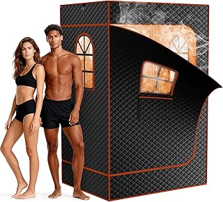 Tragbare Dampfsauna Heimsauna für Zuhause, Upgrade Version Saunabox mit 3 Liter Dampfgenerator, Fernbedienung, Klappstuhl, Tragbare Saunazelt 120 x 90 x 180cm