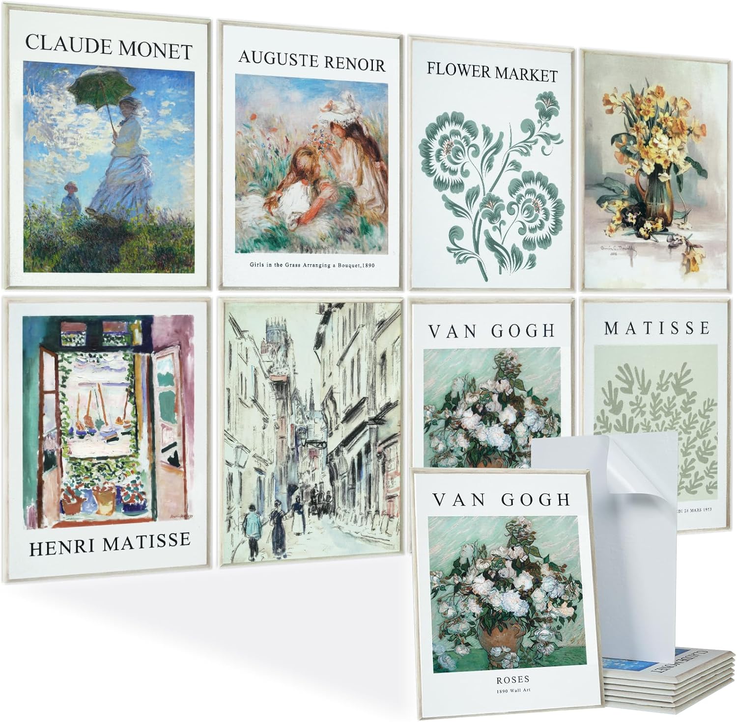 8 Pack Art Acoustic Panels, 48"X32" Self-Adhesive Sound Absorbing Panels, Decorative Acoustic Panels for Walls, Soundproof Wall Panels, Art Sound Proof Panels for Studio, Bedroom, Office Art Paintings