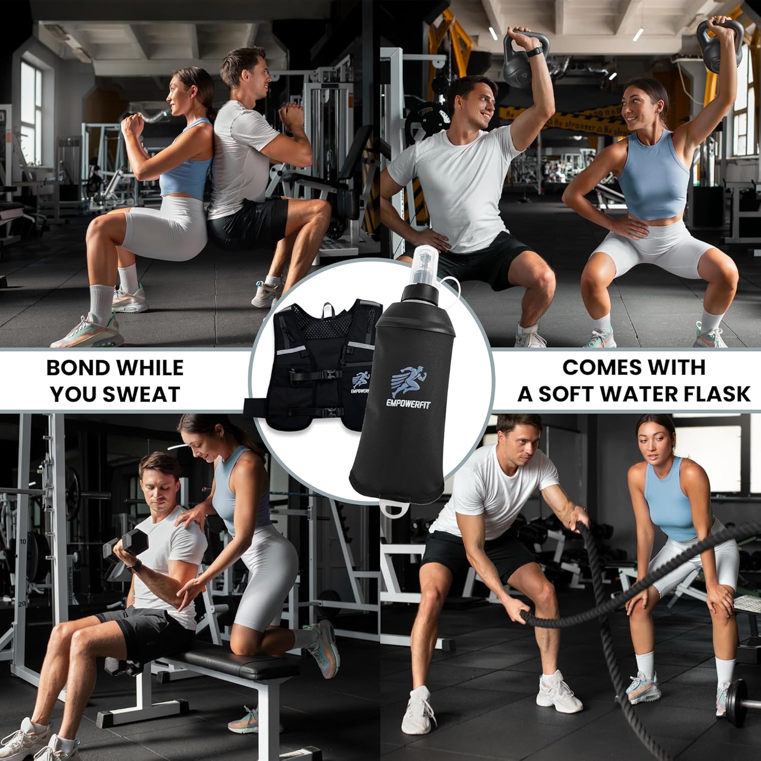 Running Vest with 500ml Water Bottle – Lightweight Reflective Hydration Vest for Men & Women, Adjustable Fit, Breathable Mesh, Secure Phone & Gel Pockets - Image 7