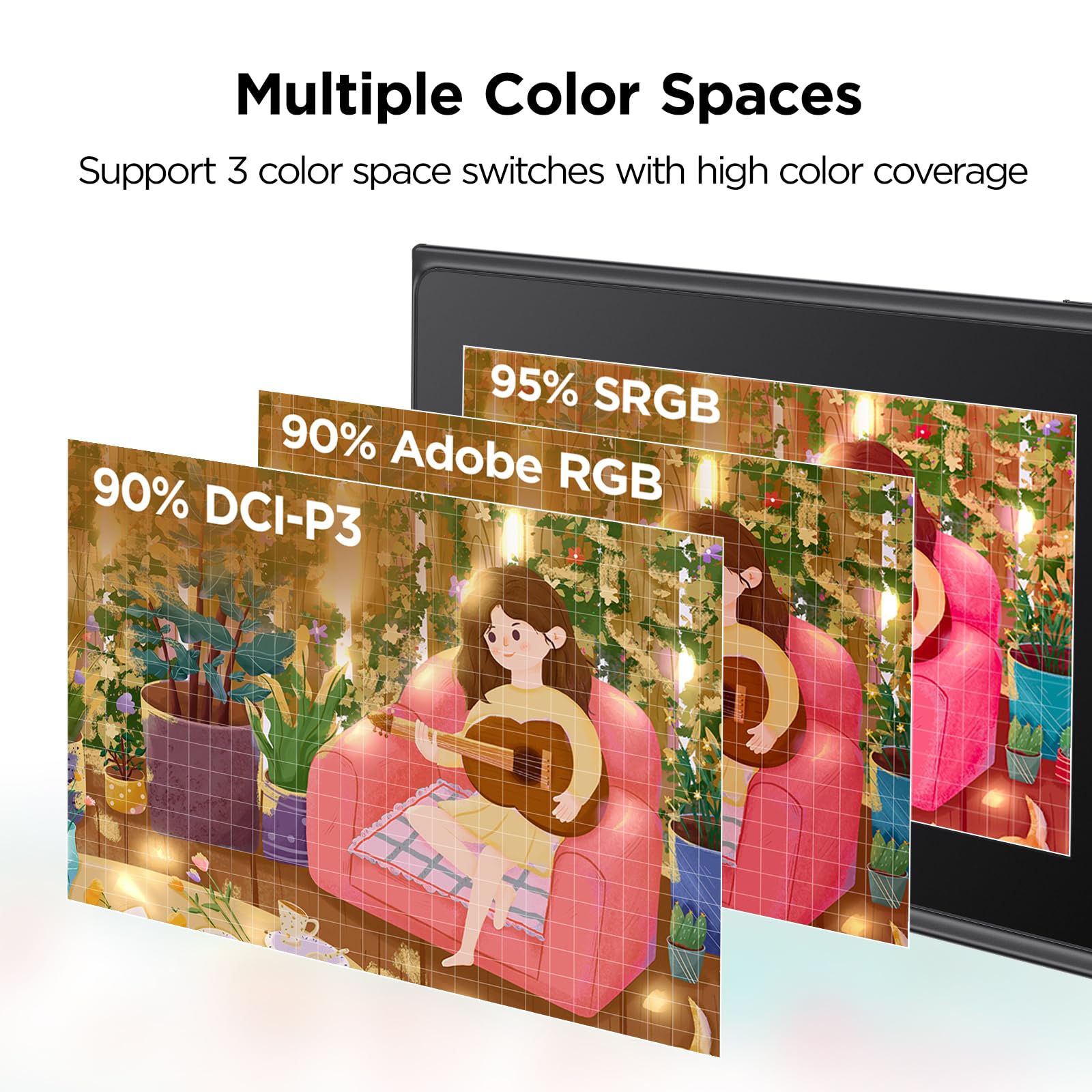 ugee tavoletta grafica con schermo UE12 11,6 pollici,124% sRGB Ultra-Wide Color Gamut ideale per l'ufficio domestico e l'apprendimento online (11,6 pollici)