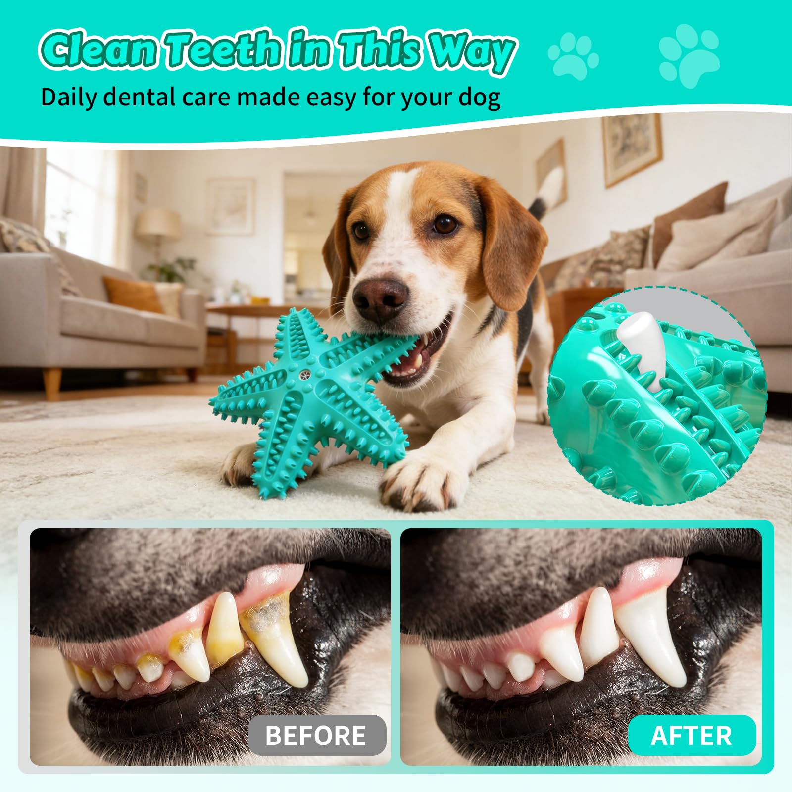 Juguetes masticables para perros, juguete chirriante flotante para masticadores agresivos, cepillo de dientes, juguetes de limpieza de dentición al aire libre, juguetes interactivos