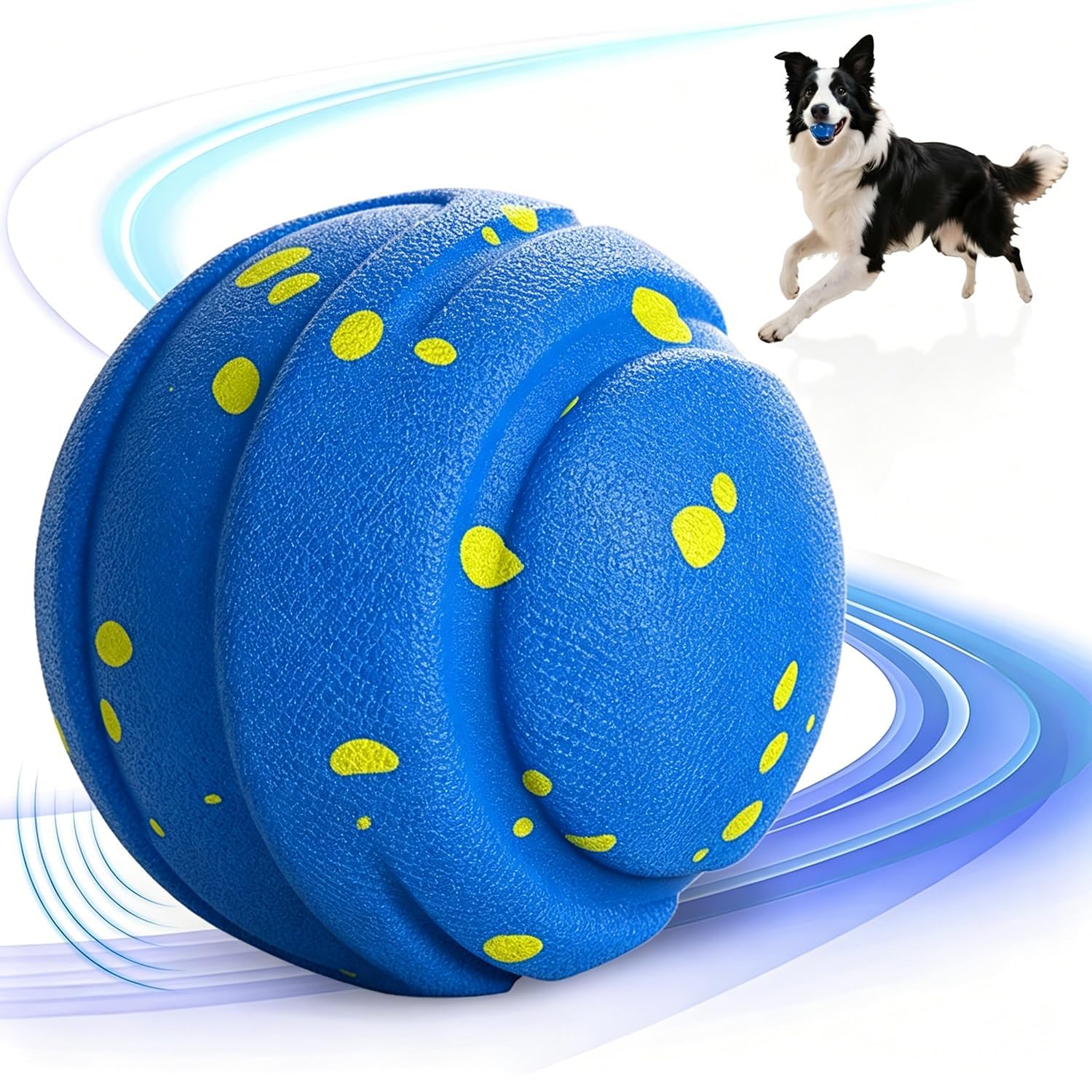 Balle interactive pour chien pour mâcheurs agressifs, jouets à mâcher pour chien, jouets d'enrichissement pour chien, mouvement automatique, rebondissement, rotation, rechargeable de type C