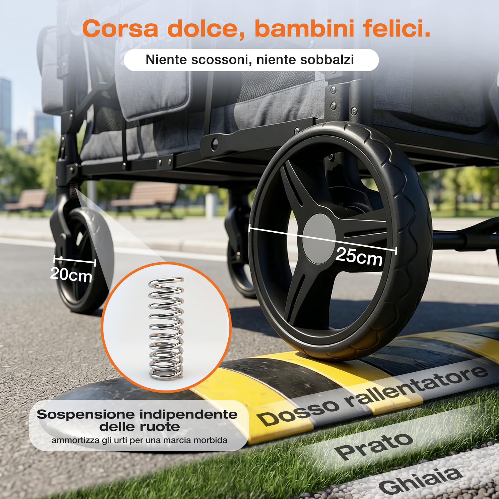 Sekey Carrello pieghevole per bambini, modalità gemelli, con tendina da sole per 2 bambini, maniglia a spinta duo, passeggino doppio con 2 sistemi di imbracatura a 5 punti integrati, Luxer 6060, Nero