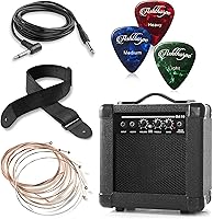 Vista 7 de Ashthorpe Paquete de guitarra eléctrica acústica Thinline Cutaway de tamaño completo con amplificador de 10 vatios - Sunburst