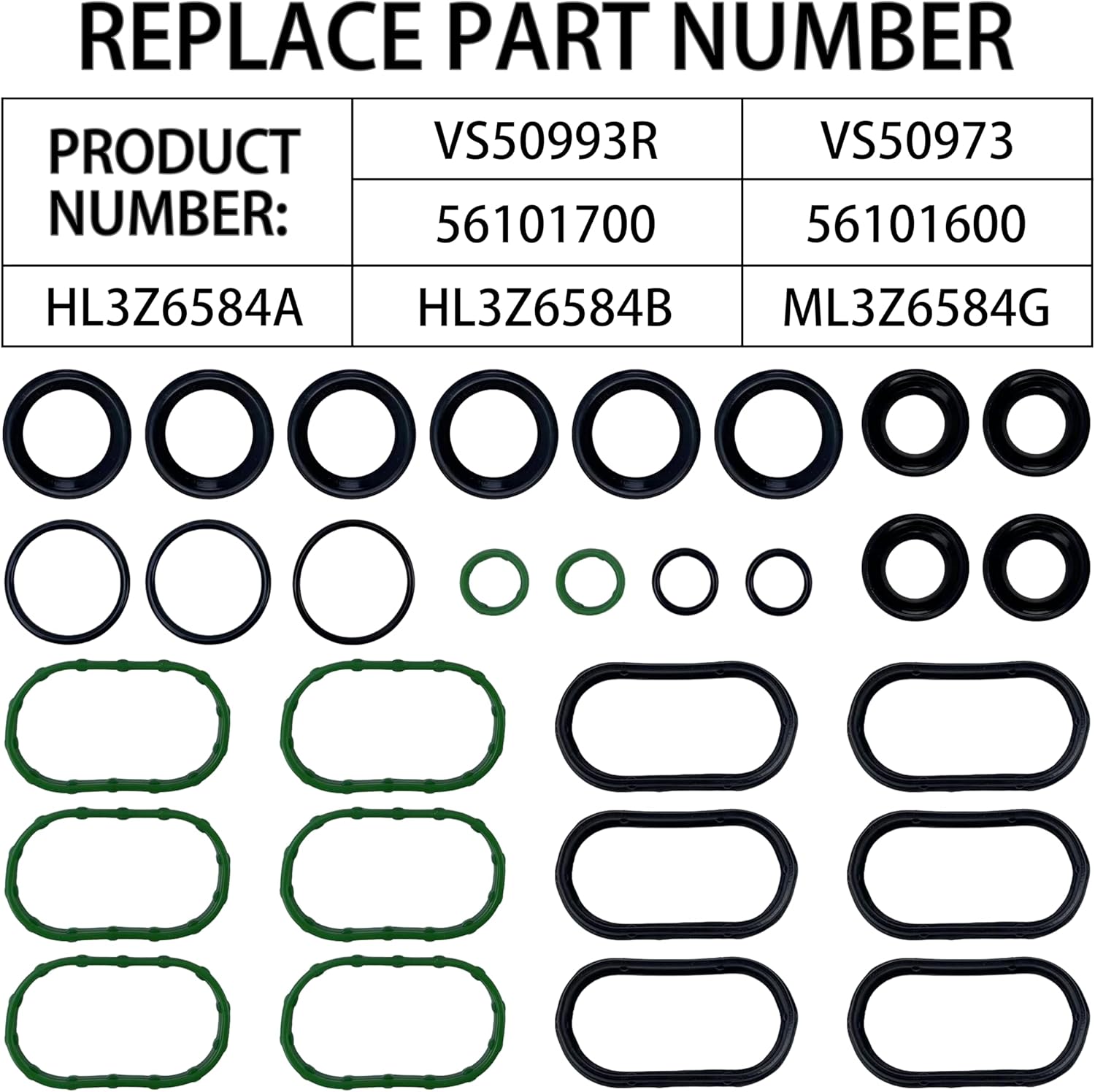 VS50993R Valve Cover Gasket Set for 2018-2024 Ford Expedition, 2017-2020 Ford F-150, 2018-2023 Lincoln Navigator Fit Engine 3.5L V6 Turbocharged, Replace VS50973, 56101600, 56101700, HL3Z6584A