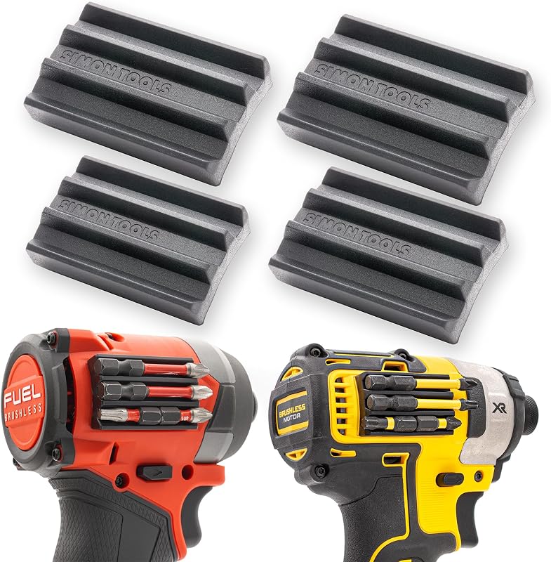 Magnetic Bit Holder for Impact Drivers and Drills - Super Strong Adhesive - Drill Accessory Compatible With Most Drills Brands like Dewalt, Makita, Klein, Bosch and Milwaukee Bit Holder