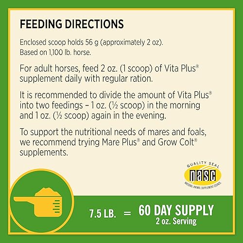 Miniatura 10 de Farnam Vita Plus - Suplemento equilibrado para caballos multivitamínicos y minerales, proporciona una nutrición equilibrada para apoyar la salud y