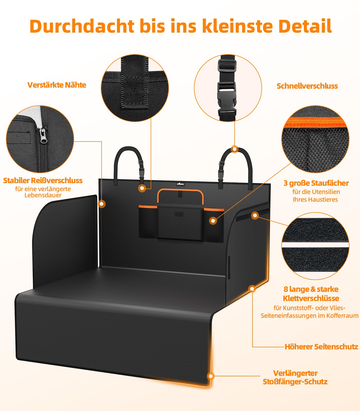 Kofferraumschutz Hund Seitenschutz Ladekantenschutz Kofferraum Schutzmatte Hund wasserdicht Kratzfest Universale Hundedecke Auto Kofferraum Schutzmatte für SUV LKW 185 * 115 * 48cm