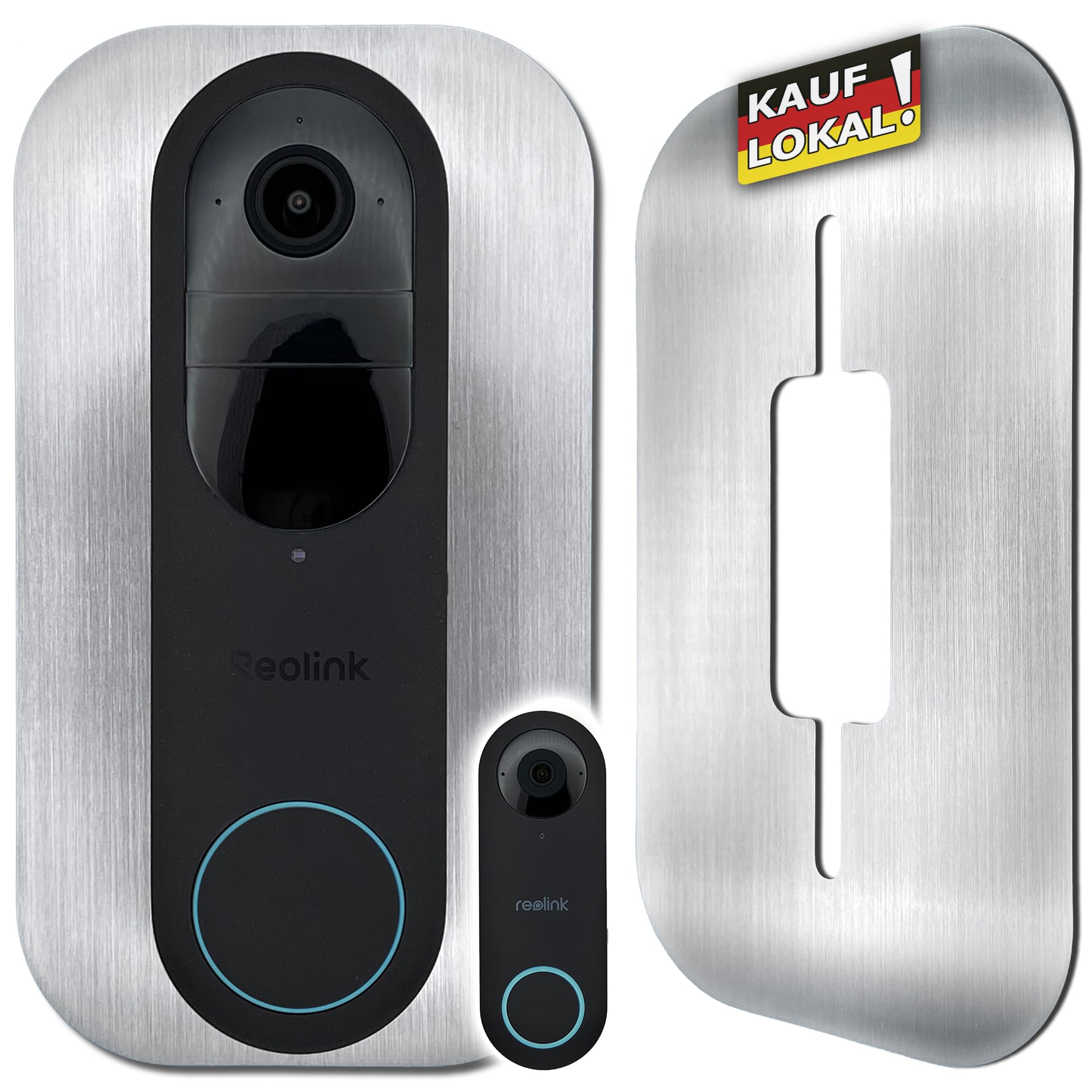 Grille en acier inoxydable | Accessoire pour sonnette vidéo Reolink | Batterie, 5MP, Ultra HD, 2K, 4MP, WiFi, PoE, batterie | Support, bouclier, plaque pour sonnette sans fil