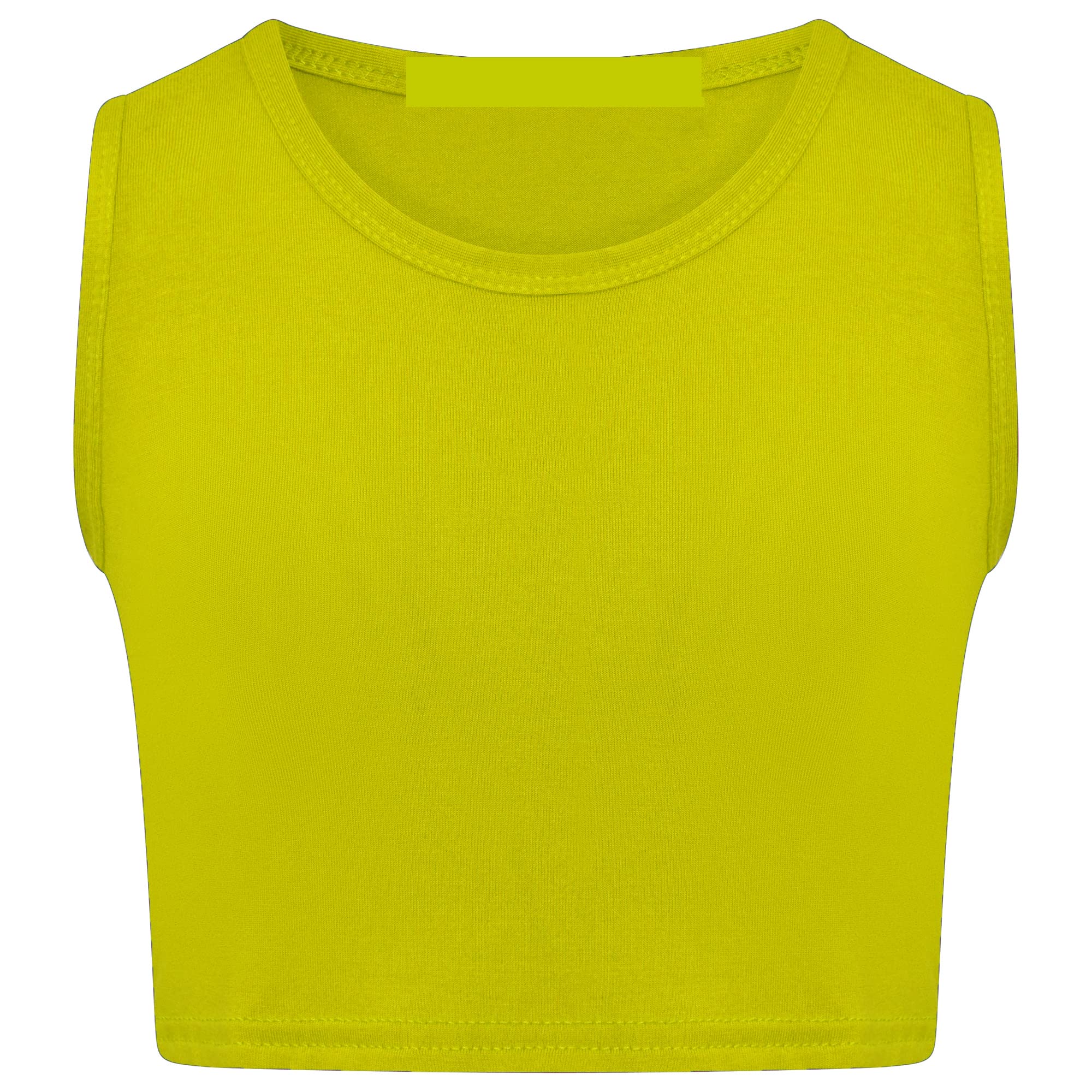 Loxdonz Girl's Kids Basic Crop Tank Tops Sleeveless Racerback Muscle Crop Tank Vest Top