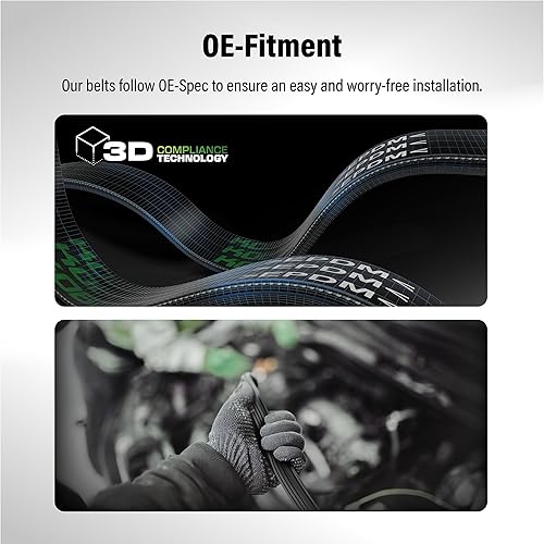Miniatura 8 de Correa serpentina KBR-5040362 para Toyota Yaris Mazda Protege Acura Integra Echo 626 Protege5 Supra Ford Sonda Millenia MX-6 MR2 Nissan Stanza MX-3