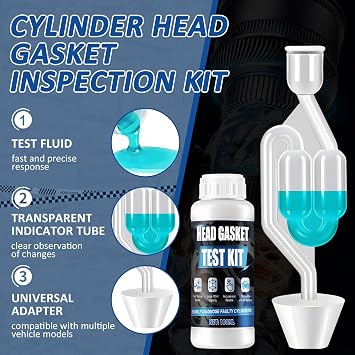 Head Gasket Test Kit, Portable Operation,Detector for 50 Tests | Combustion Leak Tester Kit,Head Gasket Tester,Portable Operation,For Car,Truck,Minibuse,Transport Vehicle,Motorcycle