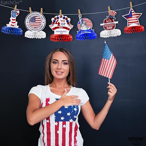 Miniatura 7 de KatchOn, Centros de mesa para mesas del 4 de julio, paquete de 9, decoraciones de mesa del 4 de julio, centros de mesa patrióticos para mesas,