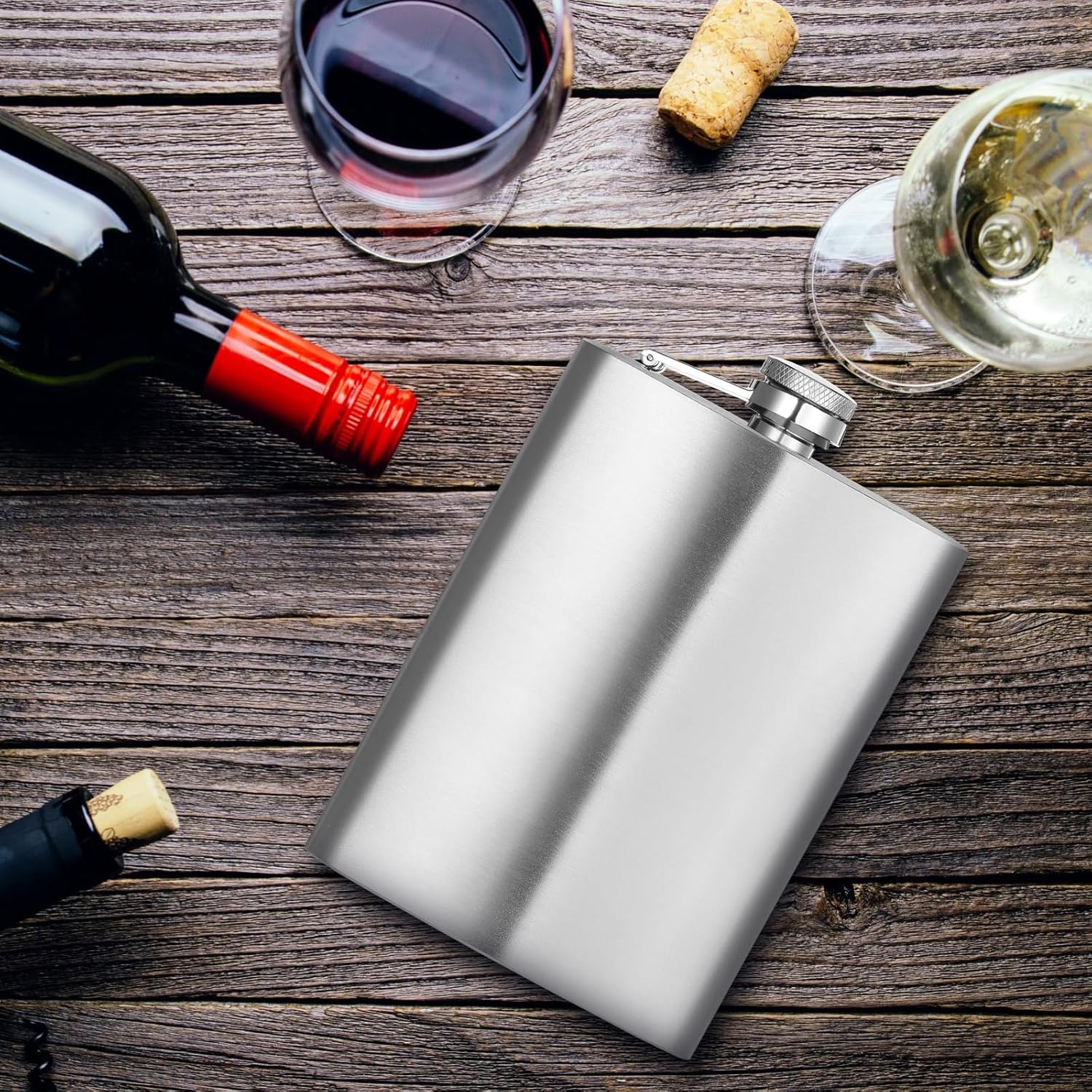 Hoolerry 50 Pcs Hip Flasks for Liquor Men 8 oz Stainless Steel Pack Liquor Flask with 50 Funnels Leak Proof Whiskey Bottle for Wedding Party Groomsman Birthdays Gift (Silvery) - Image 6