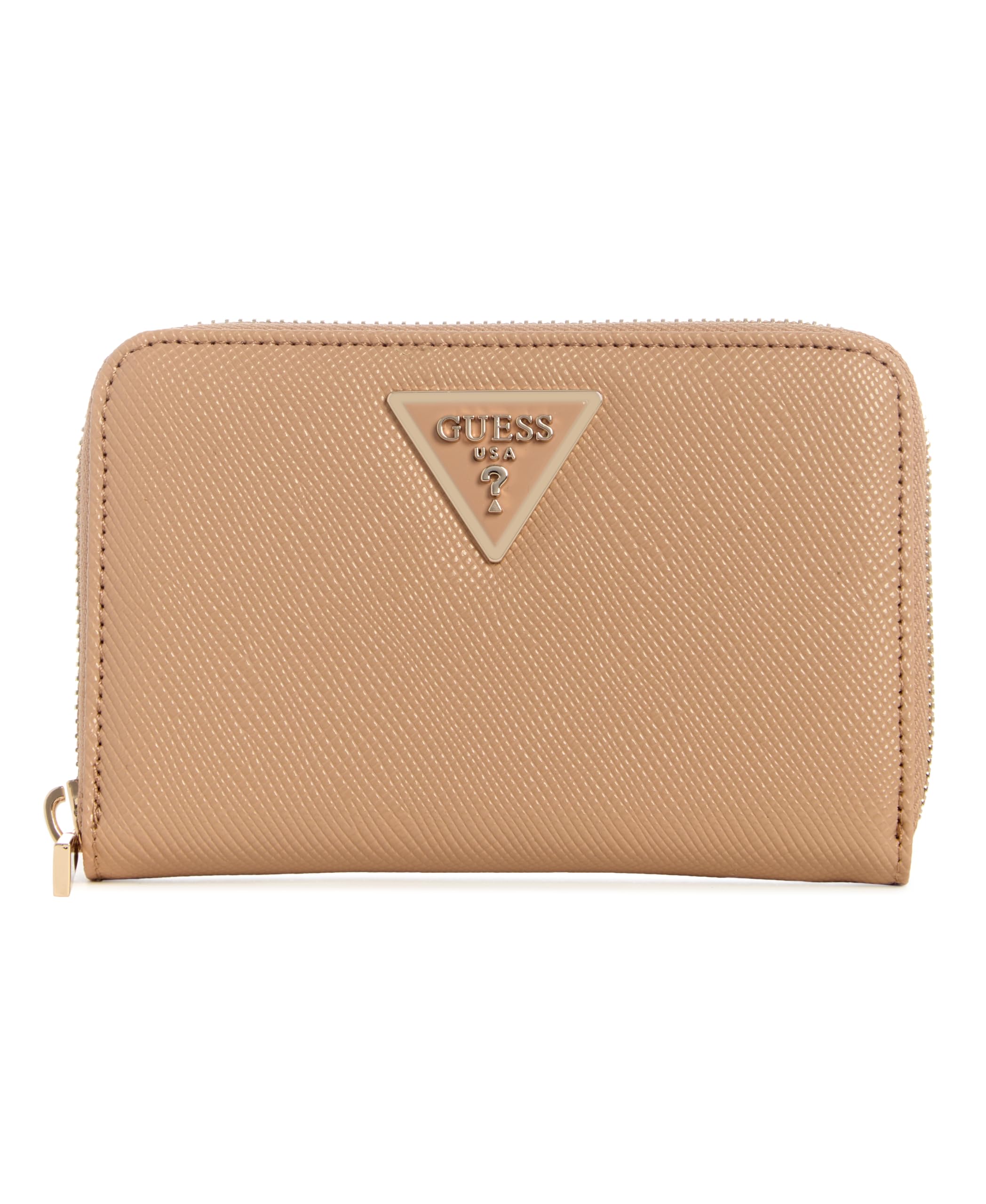 GUESS Laurel Medium Zip Around Wallet, Beige, Beige, One Size