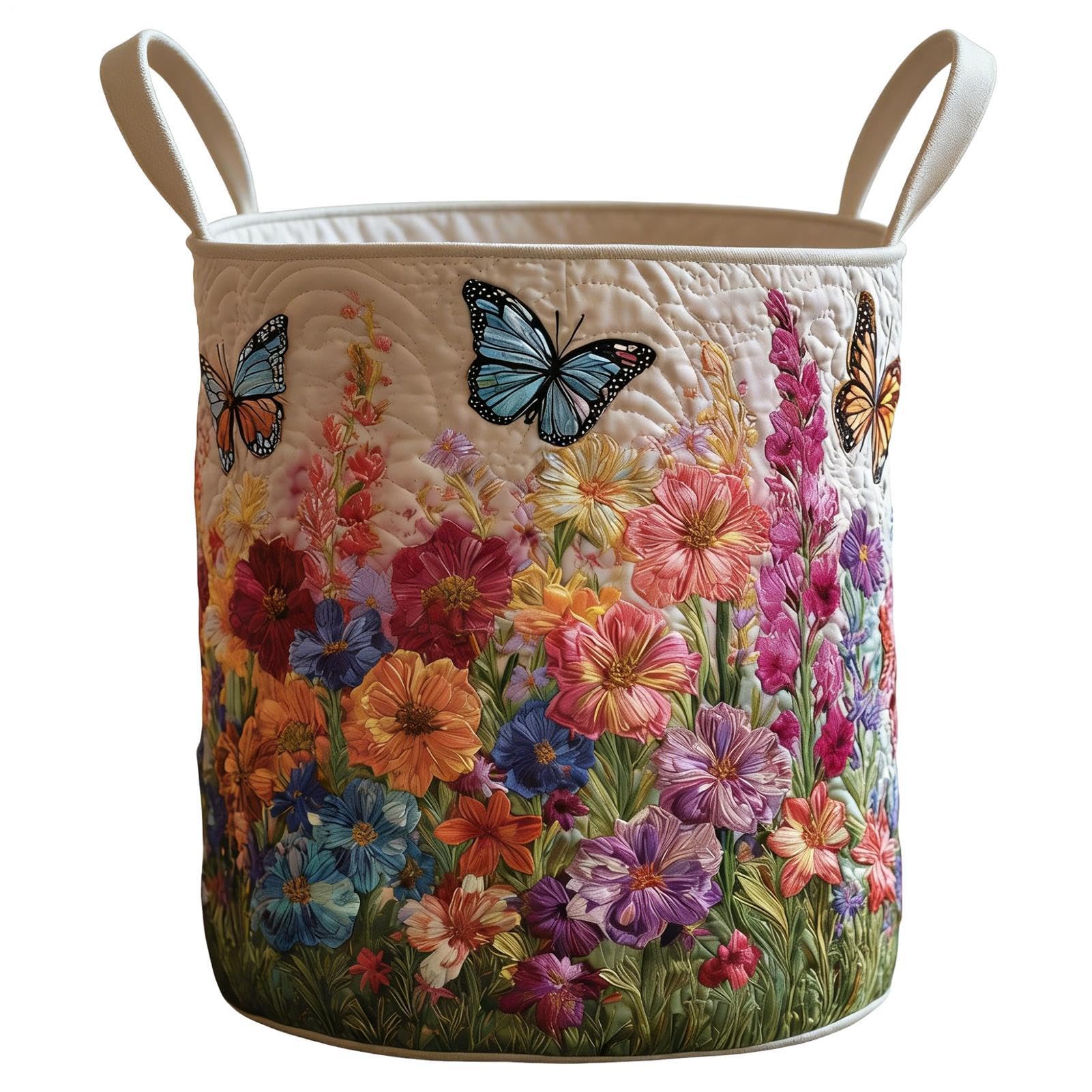 Panier à linge en coton matelassé 50cm bac de rangement géométrique pour vêtements et chambre