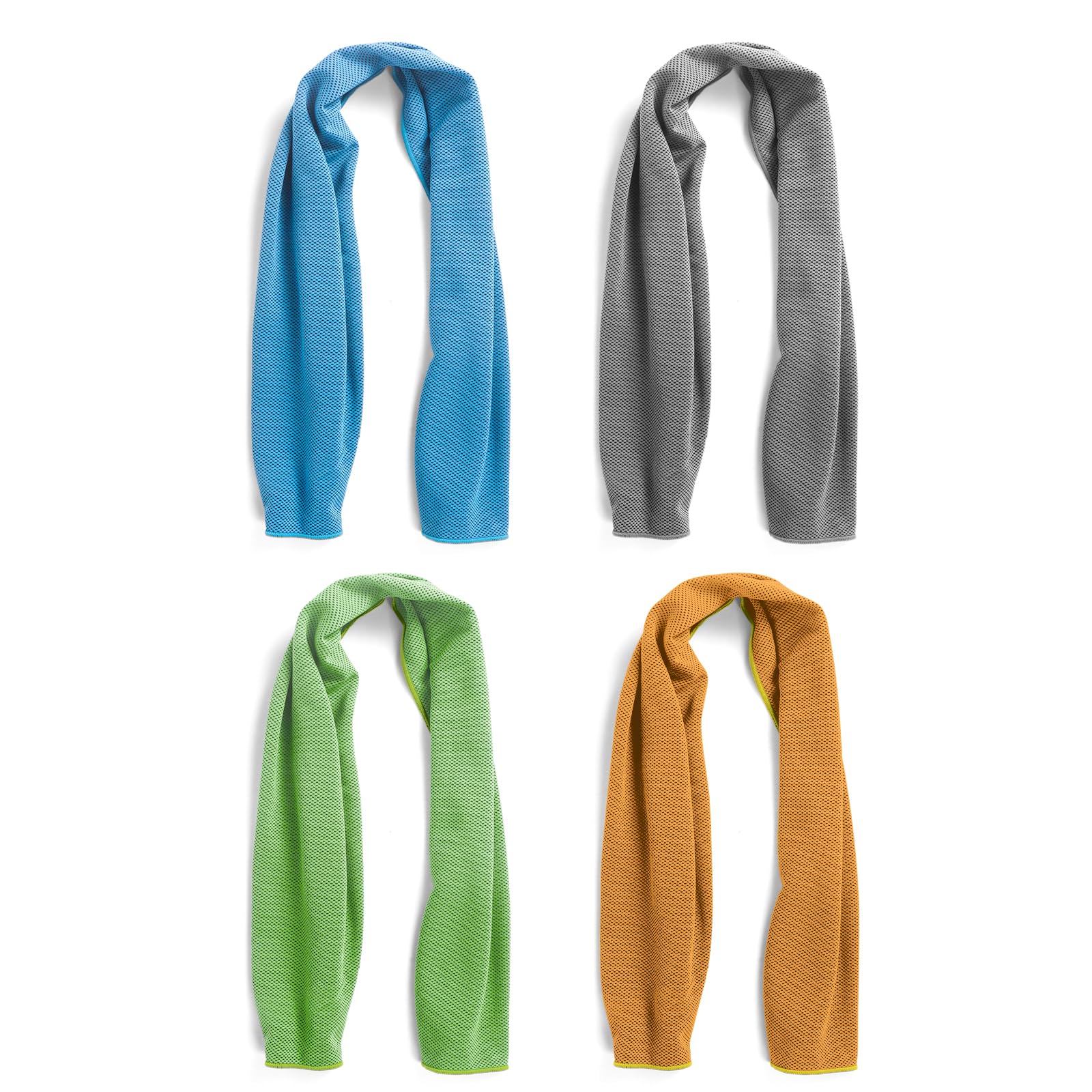 Yaozoon 4 Pack Cooling Towels for Neck and Face, Hot Weather Neck Wrap Coolers for Sports Gym Fitness Yoga Running Hiking Tennis Fishing (Y-4PACK-01)
