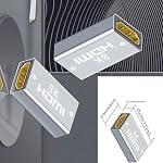 Adaptateur HDMI Femelle Câble d'Extension HDMI 8K | Connecteur Femelle à Femelle 8K HDMI Coupleur 3D HDR Alliage d'Aluminium pour Ordinateur Portable HDTV PC Moniteur Projecteur 2pcs Gris