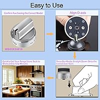Vista 5 de WB03X24818 - Perillas de estufa de gas con aspecto de acero inoxidable, pomos de control de quemador de cocina de plástico, compatibles con perilla