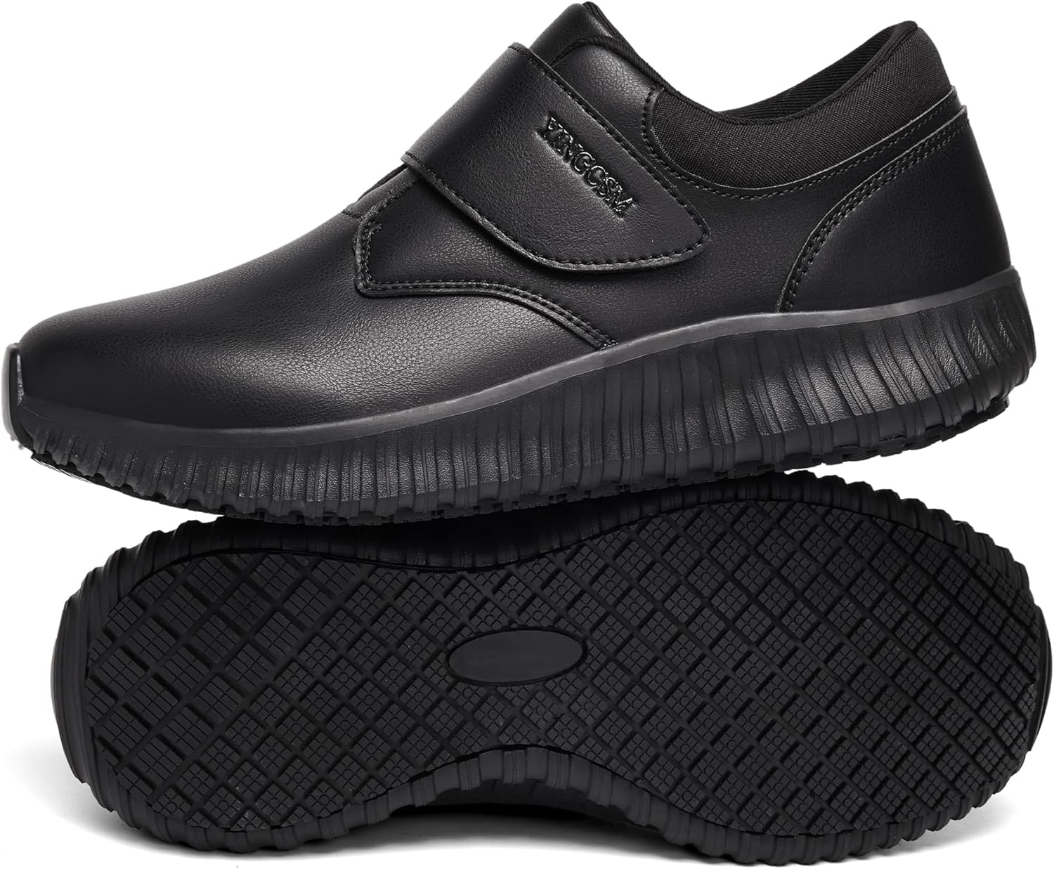 Men's Non Slip Work Shoes Black Slip Resistant Waterproof Sneakers Kitchen Slip On Lightweight Shoes Walk Food Service Chef Nurse Cushioning Shoes Delivery Footwear - Image 4